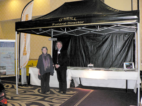 O' Neill's Funeral Directors printed Black PVC Canopy